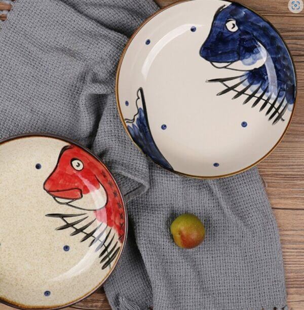 Japanese Chinese Ceramic Round Plate Gift Set - Set of 5 - Image 7