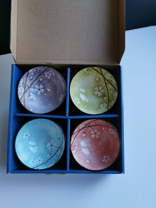 Japanese Chinese Style Ceramic Rice Bowls  Set of 4 - Image 3