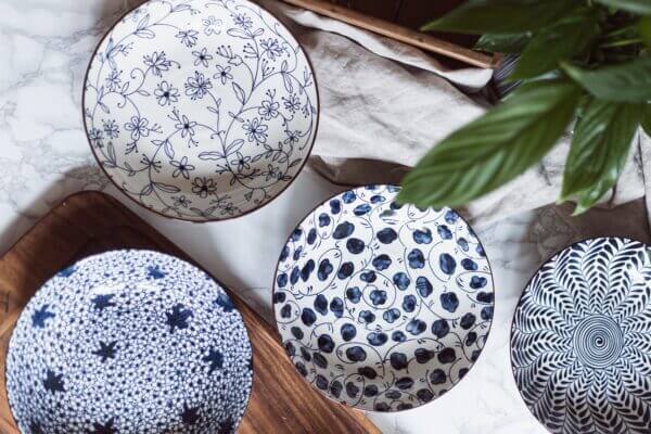 Japanese-Chinese Ceramic Round Plate Set- 4 Pieces Set - Image 3