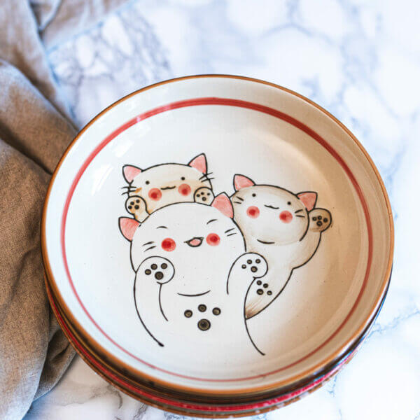 Japanese Chinese Ceramic Round Plate Gift Set - Set of 5 - Image 4