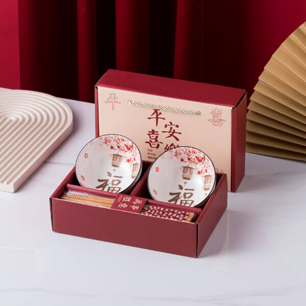 Japanese Chinese Ceramic Rice Bowls Set of 2