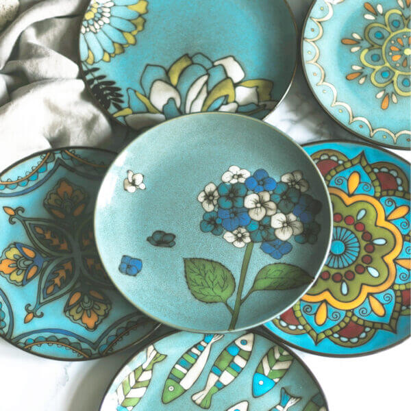 Set of 6 Ceramic Round Plate Gift Set