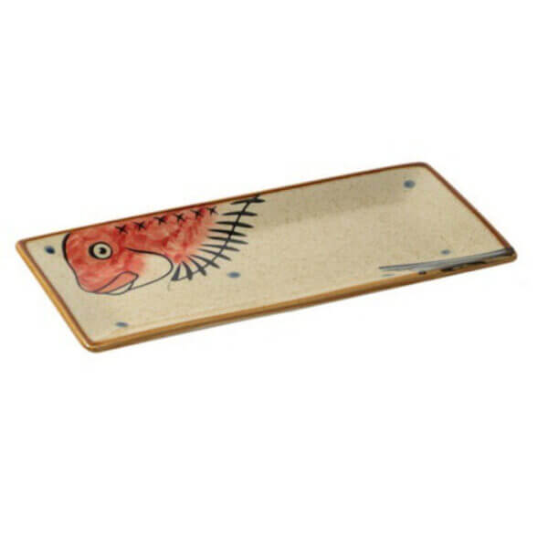 Japanese Style Fortune Cat Fish Style Ceramic Sushi Serving Platter Rectangular Sushi Plate-Set of 4 - Image 6