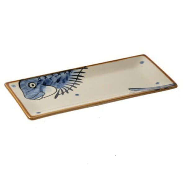 Japanese Style Fortune Cat Fish Style Ceramic Sushi Serving Platter Rectangular Sushi Plate-Set of 4 - Image 7